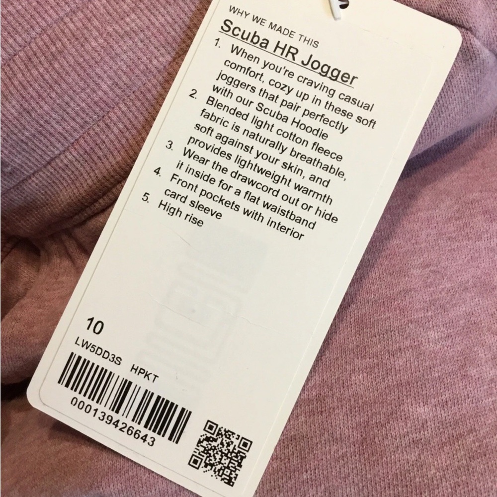 Lululemon athletica Dusty Rose Fleece Joggers Scuba NWT - Picture 8 of 8